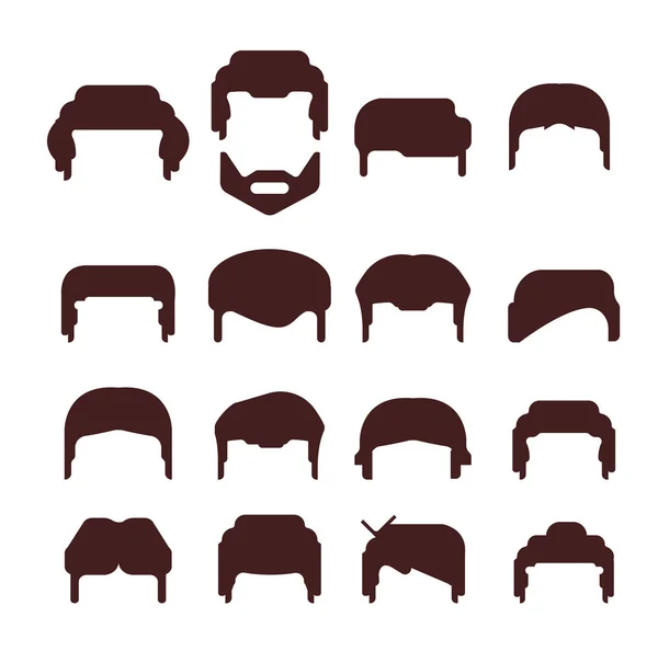Силуэты волос, причёска для мужчин и женщин 03 — стоковый вектор