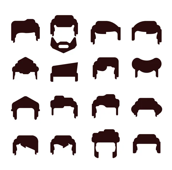 Силуэты волос, прическа мужчины и женщины 08 — стоковый вектор