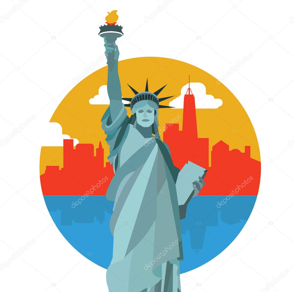 New York City logo design with Statue Of Liberty