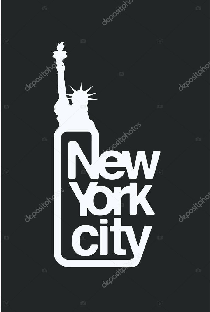 New York City logo design with Statue Of Liberty