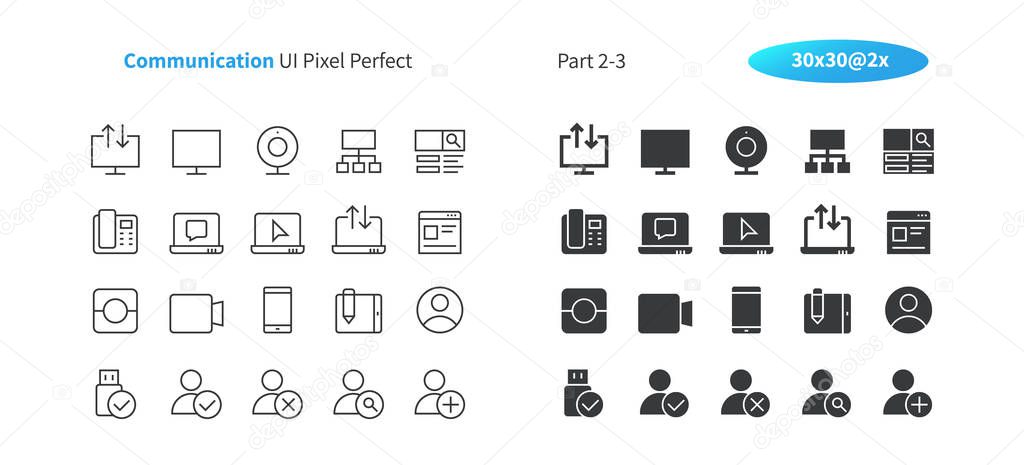 Communication UI Pixel Perfect Well-crafted Vector Thin Line And Solid Icons 30 2x Grid for Web Graphics and Apps. Simple Minimal Pictogram 