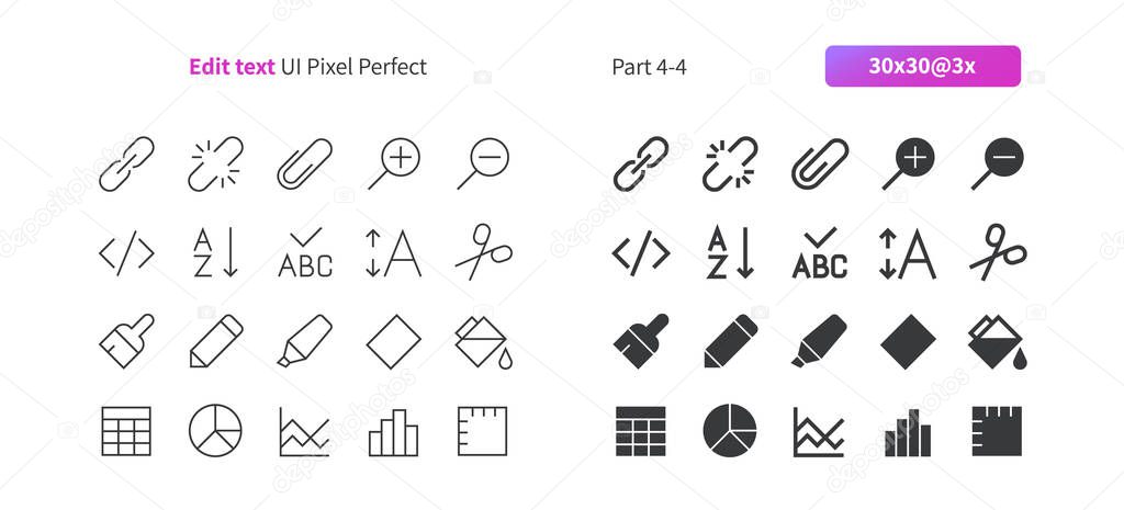 Edit text UI Pixel Perfect Well-crafted Vector Thin Line And Solid Icons 30 3x Grid for Web Graphics and Apps. Simple Minimal Pictogram 