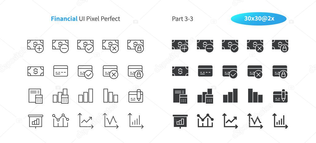 Financial UI Pixel Perfect Well-crafted Vector Thin Line And Solid Icons 30 2x Grid for Web Graphics and Apps. Simple Minimal Pictogram 