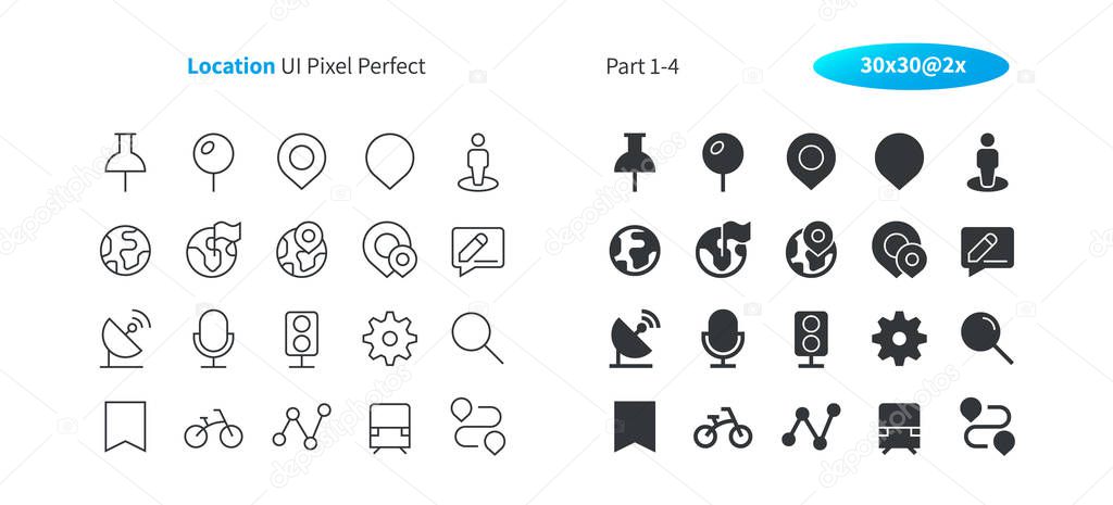Location UI Pixel Perfect Well-crafted Vector Thin Line And Solid Icons 30 2x Grid for Web Graphics and Apps. Simple Minimal Pictogram 