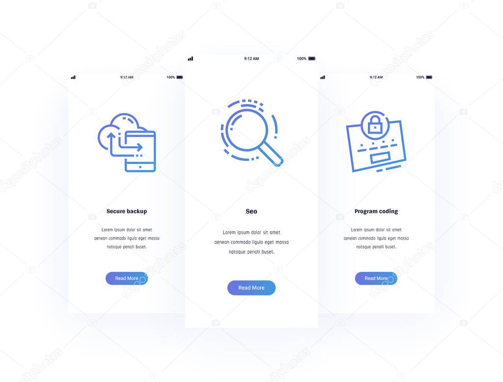 Vector illustration of Secure Backup Seo Program 197025420