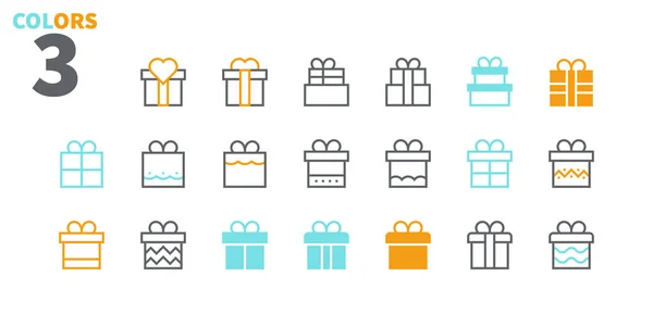 Set Gifts Line Icons White Background — Stock Vector