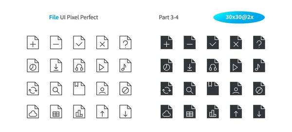 File Pixel Perfecta Línea Delgada Vectorial Bien Elaborada Iconos Sólidos — Archivo Imágenes Vectoriales