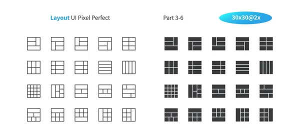 Diseño Interfaz Usuario Pixel Perfecto Bien Elaborado Vector Delgada Línea — Archivo Imágenes Vectoriales