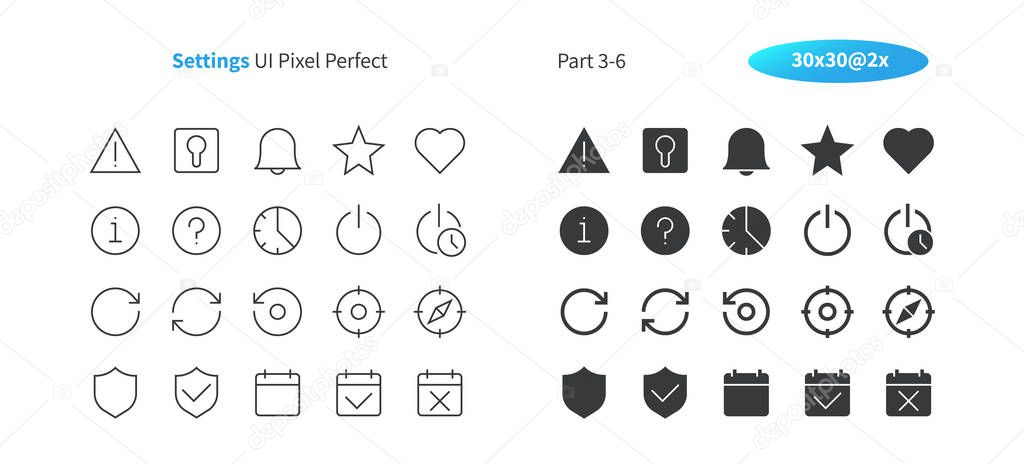 Settings UI Pixel Perfect Well-crafted Vector Thin Line And Solid Icons 30 2x Grid for Web Graphics and Apps. Simple Minimal Pictogram Part 3-6