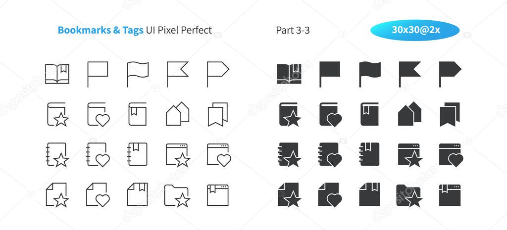 Bookmarks & Tags UI Pixel Perfect Well-crafted Vector Thin Line And Solid Icons 30 2x Grid for Web Graphics and Apps. Simple Minimal Pictogram Part 3-3