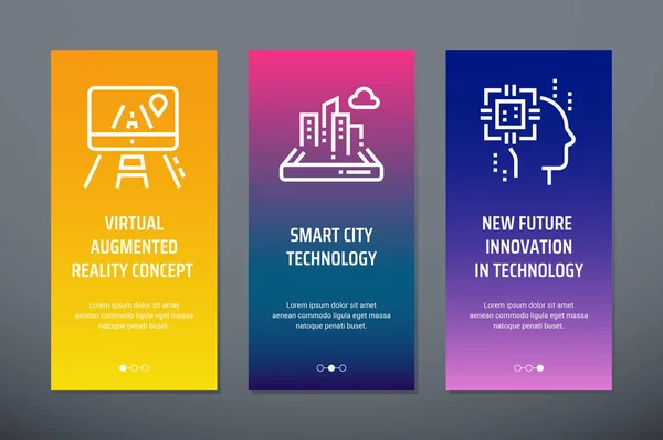 Concepto Realidad Aumentada Virtual Tecnología Ciudades Inteligentes Nueva Innovación Futura — Vector de stock