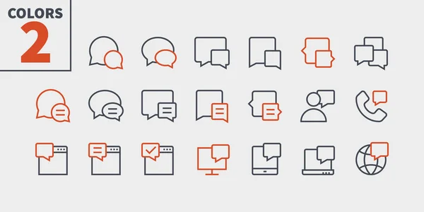 Piksel Mükemmel Iyi Hazırlanmış Vektör Iletileri Satır Simgeler Ince — Stok Vektör