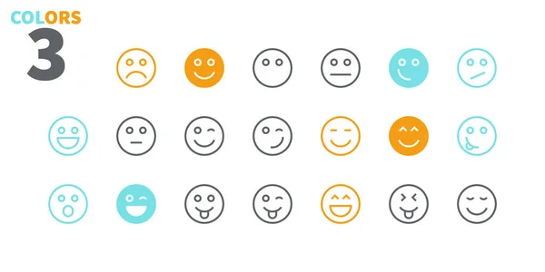 Emotions Pixel Perfect Well Crafted Vector Thin Line Icons — Stock Vector