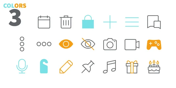 Iconos Línea Delgada Vectores Bien Diseñados Perfectos Píxeles Interfaz Usuario — Archivo Imágenes Vectoriales
