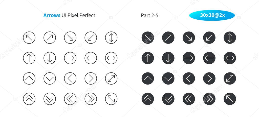 Arrows UI Pixel Perfect Well-crafted Vector Thin Line And Solid Icons  
