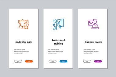 Liderlik becerileri, mesleki eğitim, iş insanlar vektör poster
