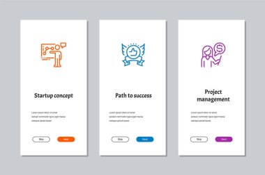 Başlangıç kavramı, başarısı, proje yönetimi vektör poster yol