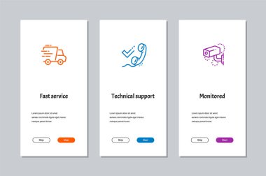 Hızlı servis, teknik destek, izlenen vektör poster
