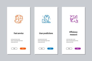 Hızlı servis, Kullanıcı tahminler ve verimliliği ölçmek vektör poster