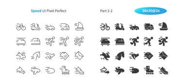 Hız UI piksel mükemmel iyi hazırlanmış vektör ince çizgi ve düz simgeler