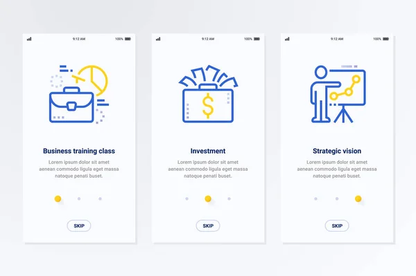 Clase Formación Empresarial Inversión Visión Estratégica Carteles Vectoriales — Archivo Imágenes Vectoriales