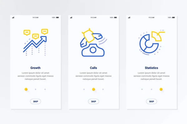 Növekedés Hívások Statisztikák Függőleges Kártyák Vektor Plakátok — Stock Vector