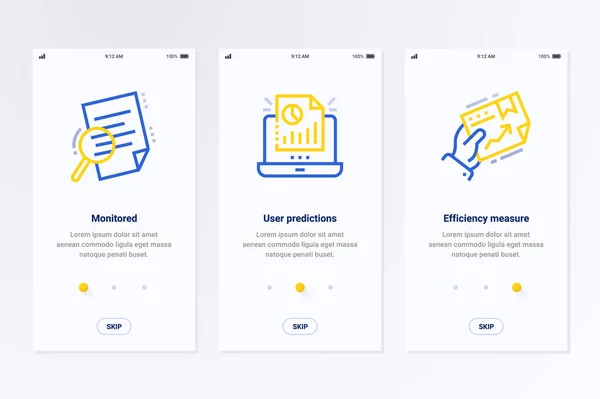 Gecontroleerd Gebruiker Voorspellingen Efficiëntie Meten Vector Posters — Stockvector