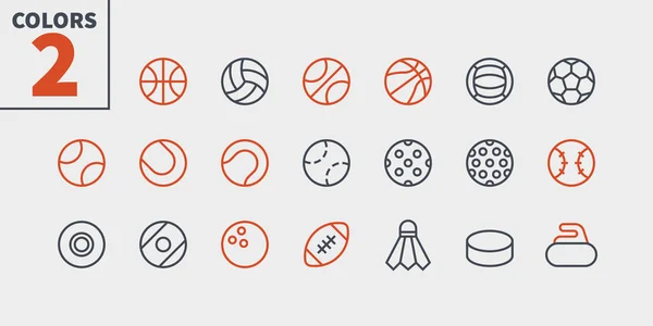 Sport Balls UI Pixel Perfect Well-crafted Vector Thin Line Icons