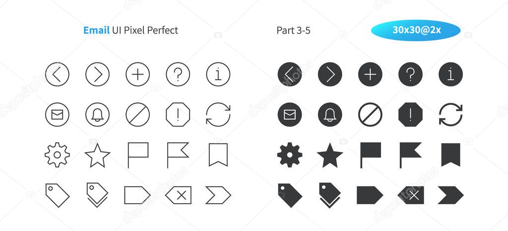 Email UI Pixel Perfect Well-crafted Vector Thin Line And Solid Icons