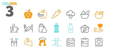 Sağlık UI ince çizgi simgeler Web grafikleri ve Apps düzenlenebilir vuruşlu. 
