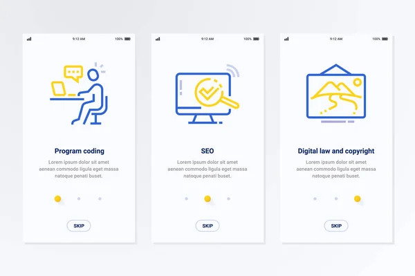 Programma Codering Seo Digitale Wet Copyright Verticaal Kaarten Met Sterke — Stockvector
