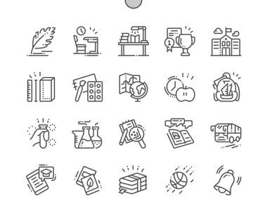 Okul iyi hazırlanmış piksel mükemmel vektör ince çizgi simgeler 30 2 kılavuz Web grafikleri ve Apps-x. 