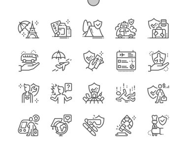 Sigorta Well-crafted piksel mükemmel vektör ince çizgi simgeler 30 2 seyahat Web grafik ve Apps için kılavuz x.