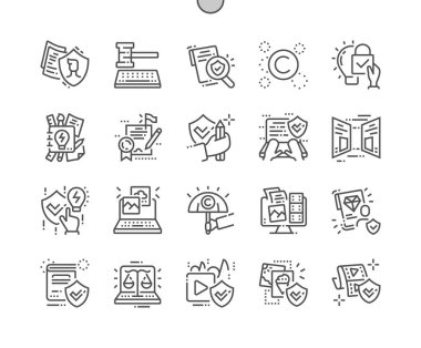 Dijital hukuk ve telif hakkı Well-crafted piksel mükemmel vektör ince çizgi simgeler 30 2 kılavuz Web grafikleri ve Apps-x.
