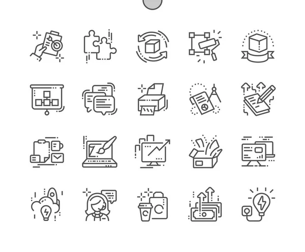 Merek Pixel Perfect Vector Thin Line Icons Grid Untuk Webgraphics - Stok Vektor