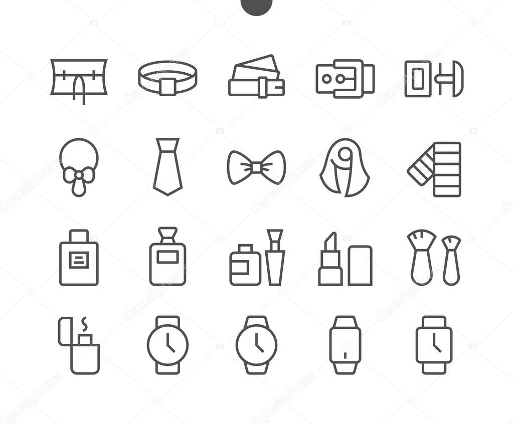 Accessories UI Pixel Perfect Well-crafted Vector Thin Line Icons 48x48 Grid for Web Graphics and Apps. 