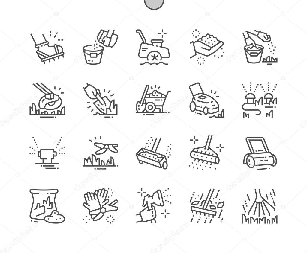 Lawn care Well-crafted Pixel Perfect Vector Thin Line Icons 30 2x Grid for Web Graphics and Apps