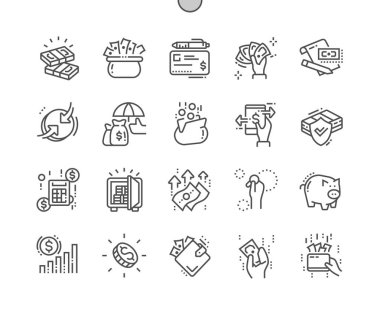 Para iyi hazırlanmış piksel mükemmel vektör ince çizgi simgeler 30 2 kılavuz Web grafikleri ve Apps-x 