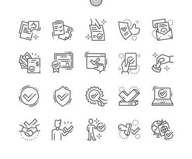 Approve Well-crafted Pixel Perfect Vector Thin Line Icons 30 2x Grid for Web Graphics and Apps  clipart