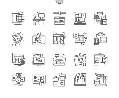 Web içerik iyi hazırlanmış piksel mükemmel vektör ince çizgi simgeler 30 2 kılavuz Web grafikleri ve Apps-x 