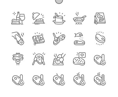 Biftek iyi hazırlanmış piksel mükemmel vektör ince çizgi simgeler 30 2 kılavuz Web grafikleri ve Apps-x 