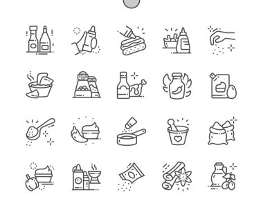 Soslar, baharatlar Well-crafted piksel mükemmel vektör ince çizgi simgeler 30 2 kılavuz Web grafikleri ve Apps-x  