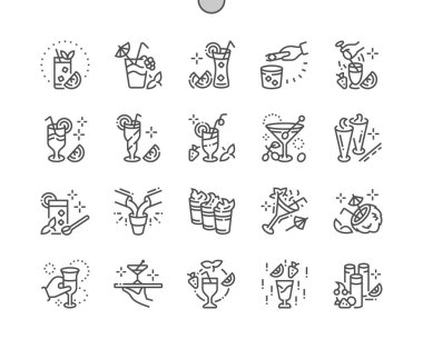 Sallar ve Well-crafted piksel mükemmel vektör ince çizgi simgeler 30 2 içecekler kılavuz Web grafikleri ve Apps-x 