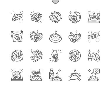 Taco Well-crafted piksel mükemmel vektör ince çizgi simgeler 30 2 sıcak kılavuz Web grafikleri ve Apps-x 