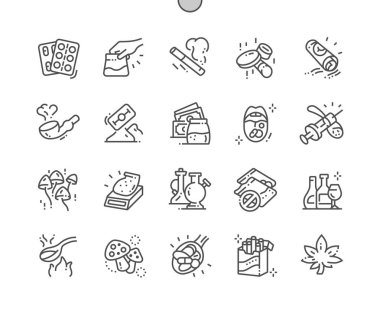 İyi hazırlanmış piksel mükemmel vektör ince çizgi simgeler 30 2 uyuşturucu kılavuz Web grafikleri ve Apps-x 