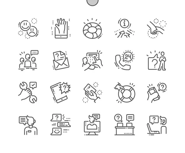 Помощь Поддержка Хорошо Сделанные Пиксельные Идеальные Векторные Иконки Тонкой Линии — стоковый вектор