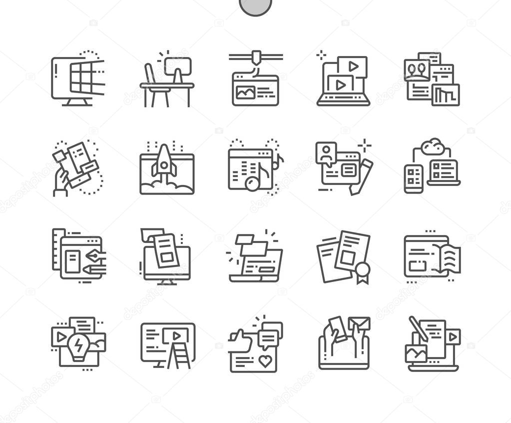Web Content Well-crafted Pixel Perfect Vector Thin Line Icons 30 2x Grid for Web Graphics and Apps 
