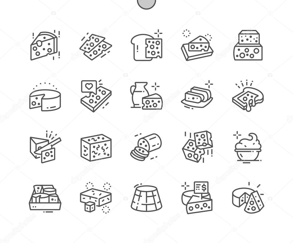 Cheese shop Well-crafted Pixel Perfect Vector Thin Line Icons 30 2x Grid for Web Graphics and Apps 