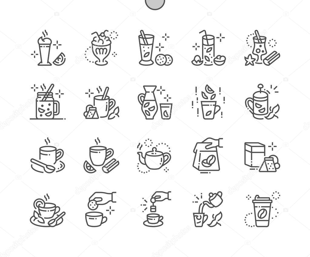 Hot drinks Well-crafted Pixel Perfect Vector Thin Line Icons 30 2x Grid for Web Graphics and Apps 