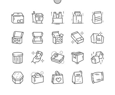 Packaging Well-crafted Pixel Perfect Vector Thin Line Icons 30 2x Grid for Web Graphics and Apps   clipart